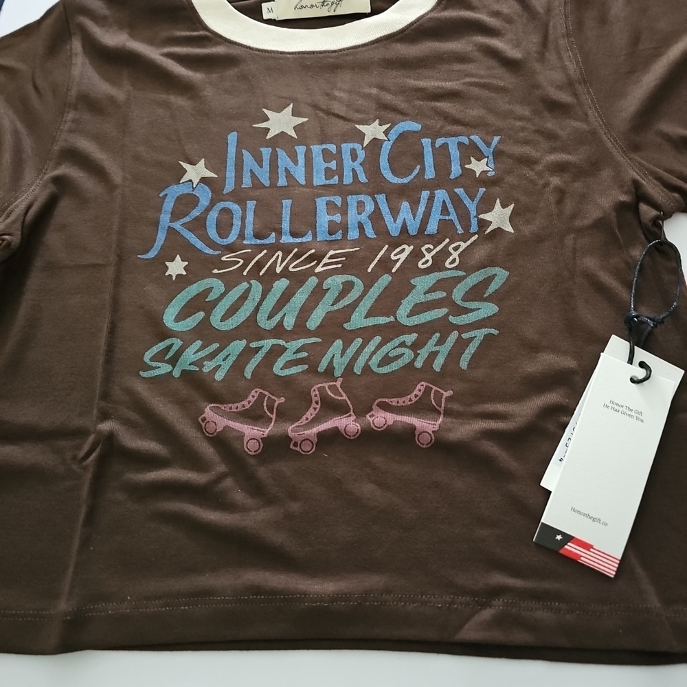 Brown Graphic Crop Top